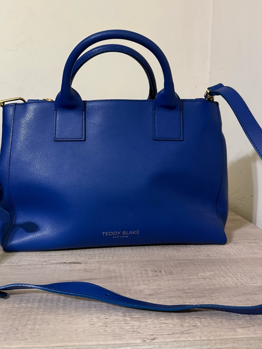 Teddy Blake Cobalt Blue Leather Top-Handle Shoulder Bag